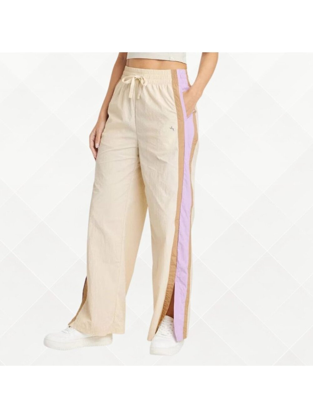 JoyLab Wide Leg Pants • S • NWT • Ivory Stripe • High Rise • WAW-100019